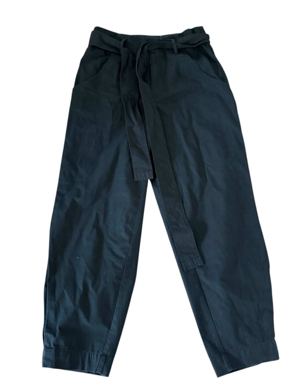 a new day Black High-Waist Tie-Belt Chinos